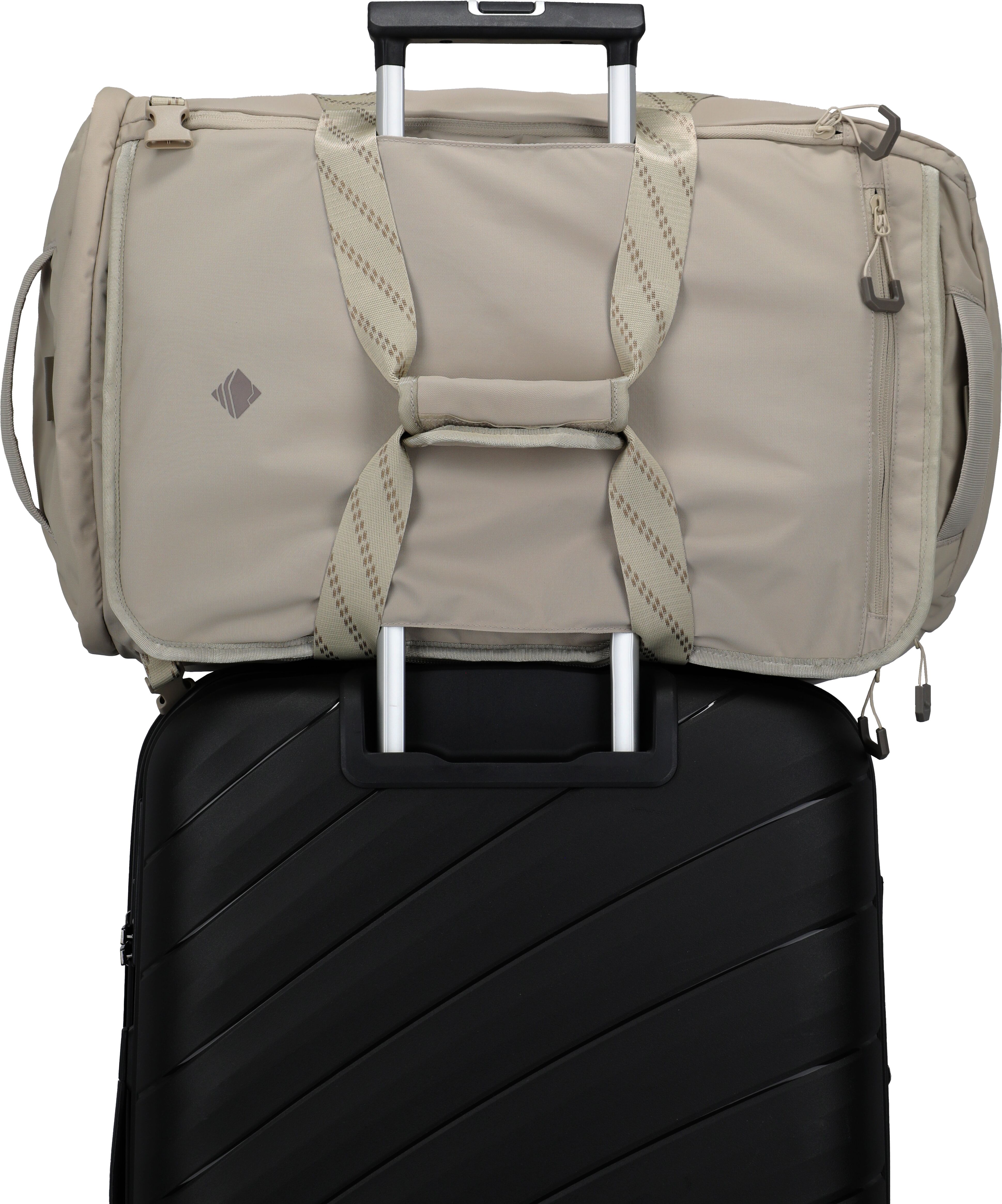 Reisetasche TRAVELITE "VENTURE LINE Duffle Bag", Damen, Gr. B/H/T: 57cm x 39cm x 27cm, beige (sand), Nylon, Taschen Reisetasche, aus robustem Nylon mit flexiblen Trageoptionen und Schuhfach sand B/H/T: 57cm x 39cm x 27cm