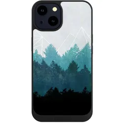 Nivocase Handyhülle für Apple iPhone 14 Hülle NIVOpure Case Schwarz Abstrakt Baum Wald (Apple iPhone 14), Smartphone Hülle, Schwarz