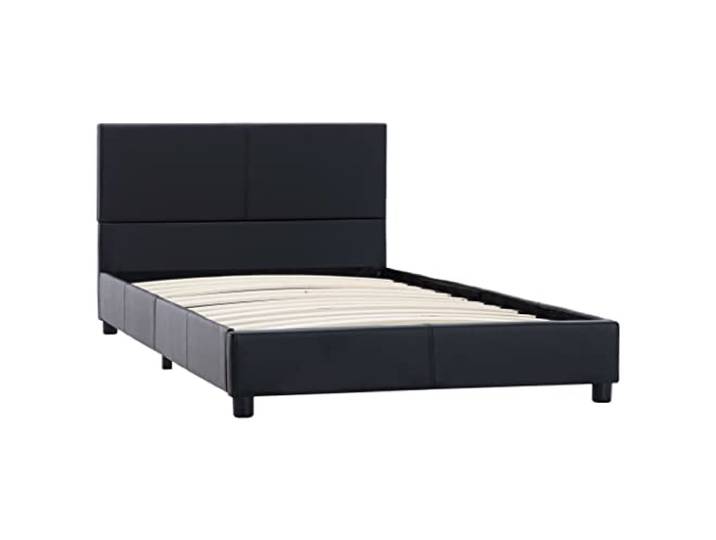vidaXL Bettgestell Schwarz Kunstleder 90x200 cm