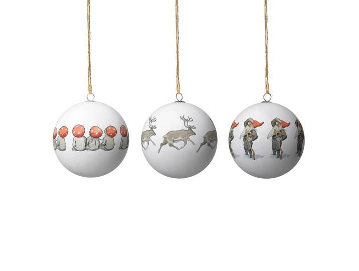 Design House Stockholm Elsa Beskow kerstballen 3-pack Set Nr. 8