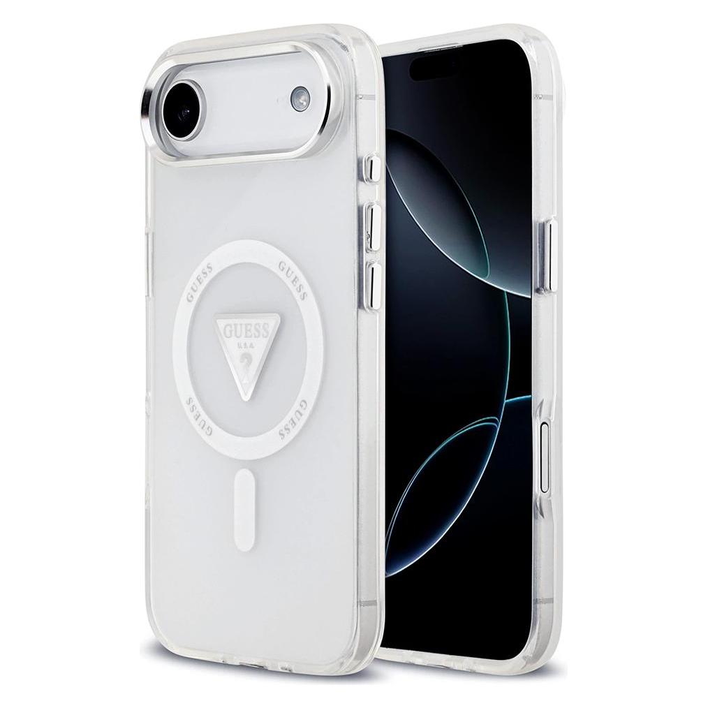 Guess Case Magsafe IML Gradient Case With Print Triangle Logo & Silver Metal Camera Buttons For iPho (Apple iPhone 17) (GUHMP17MHGTMLCGT)