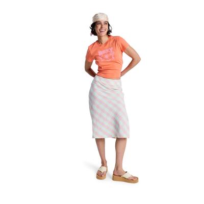 Midirock ROXY "Summer Delight", Damen, Gr. L, bunt (coconut milk plaid swell), Obermaterial: 70% Baumwolle, 30% Viskose., Röcke