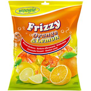 Woogie Brausebonbons Frizzy, 27 Stück, 2 Sorten gefüllt mit Brausepulver, einzeln verpackt, 170 g