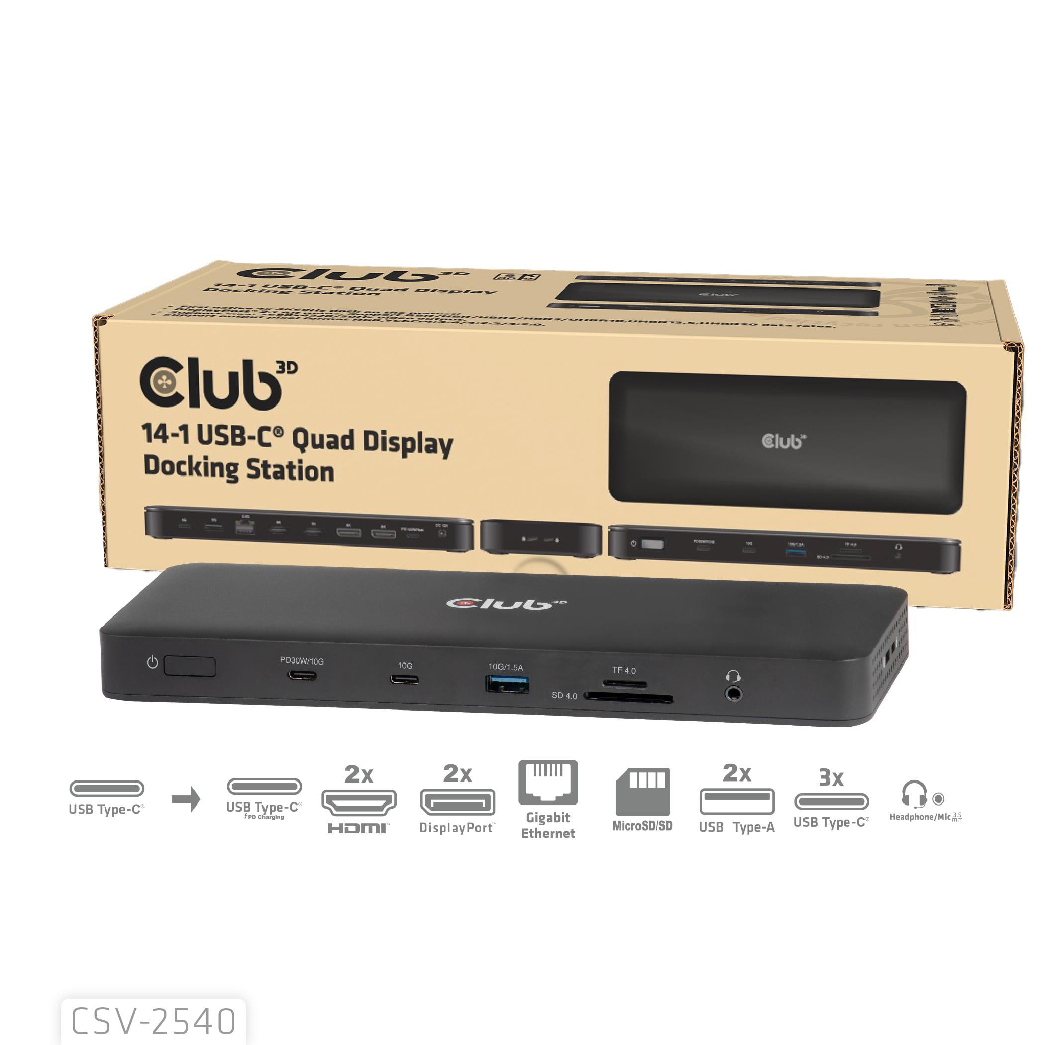 Club3D Club 3D 14-1 USB-C Quad-Display-Dockingstation CSV-2540