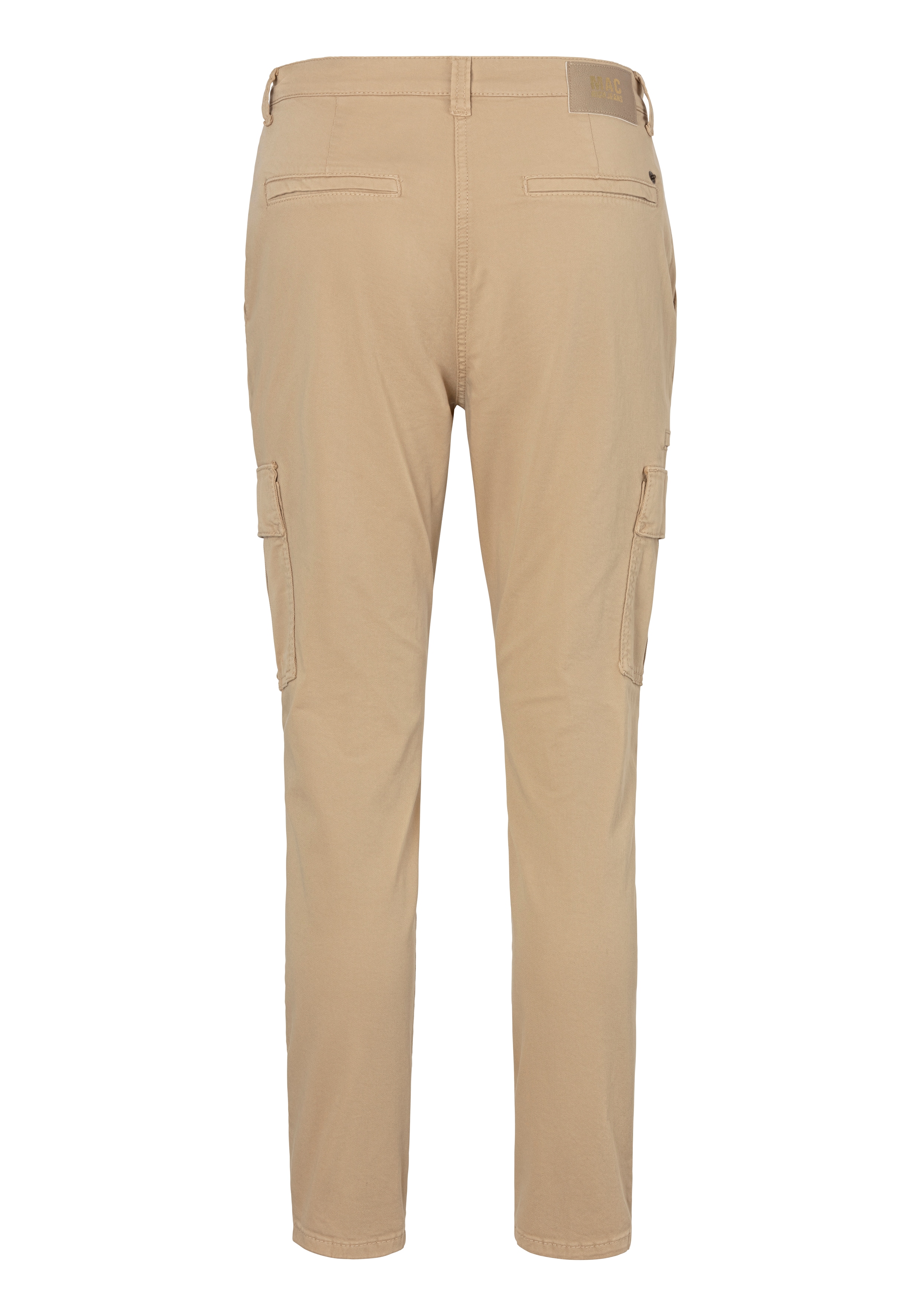 Cargohose MAC "RICH", Damen, Gr. 44, N-Gr, beige (flachs ppt), Obermaterial: 97% Baumwolle, 3% Elasthan, knöchelfrei, Hosen Cargohose