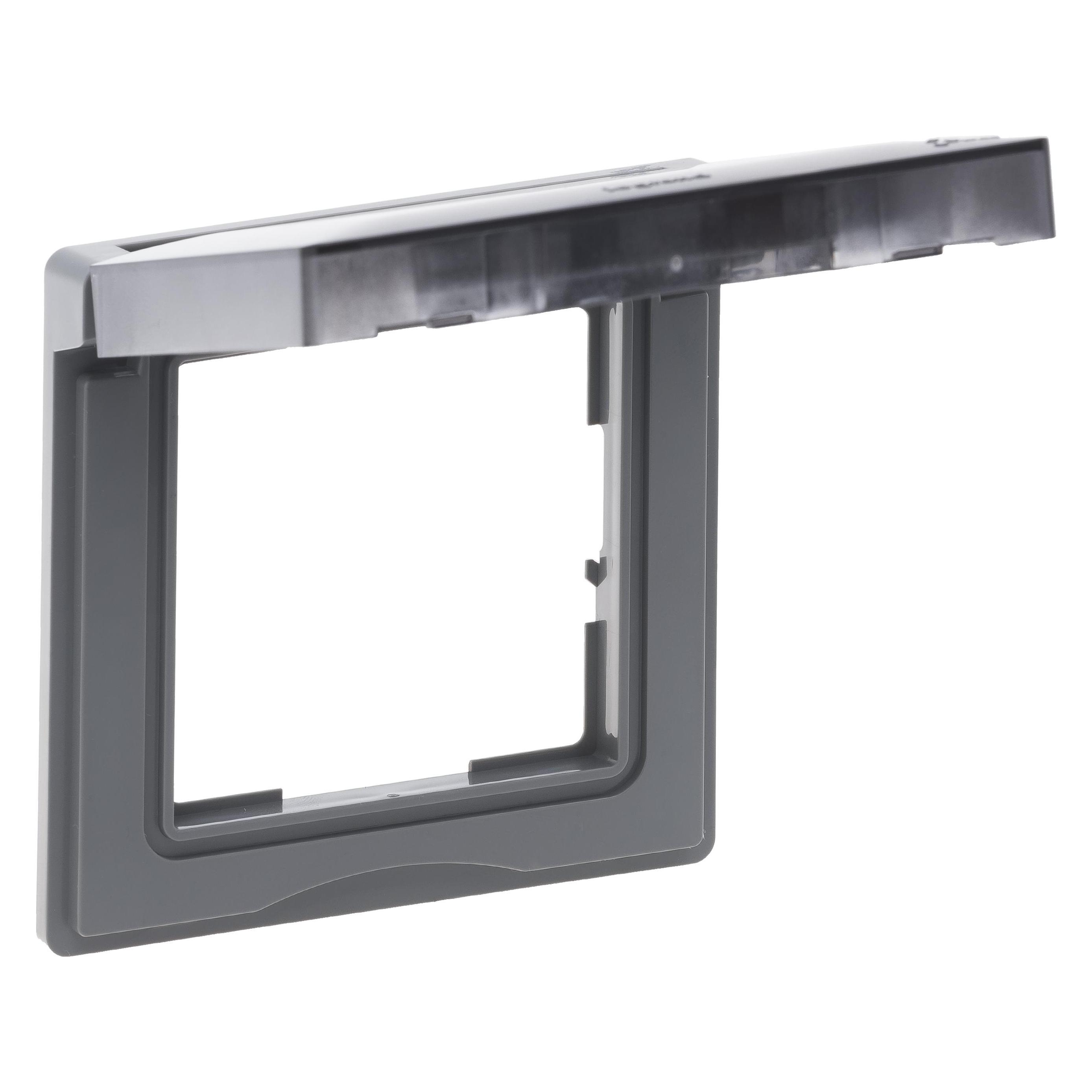Legrand SEANO 1-fach Rahmen mit Klappdeckel für Standardeinsätze zur Erhöhung der Schutzart auf IP44 (765244)
