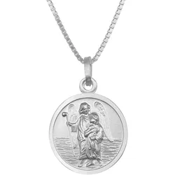trendor 41465 Halskette mit Erzengel Raphael Anhänger Ø 16 mm 925 Silber, 45 cm