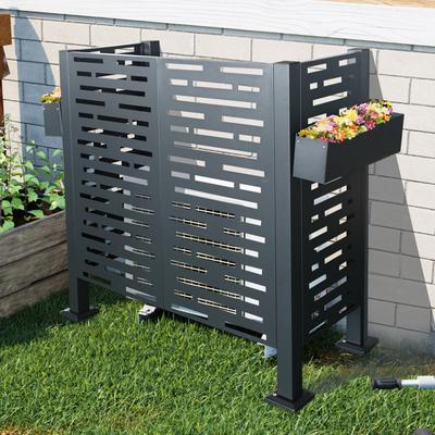GDFStudio GDF Studio - Wessor Outdoor Metal Privacy Fence Cover for AC with Galvanized Steel Panels