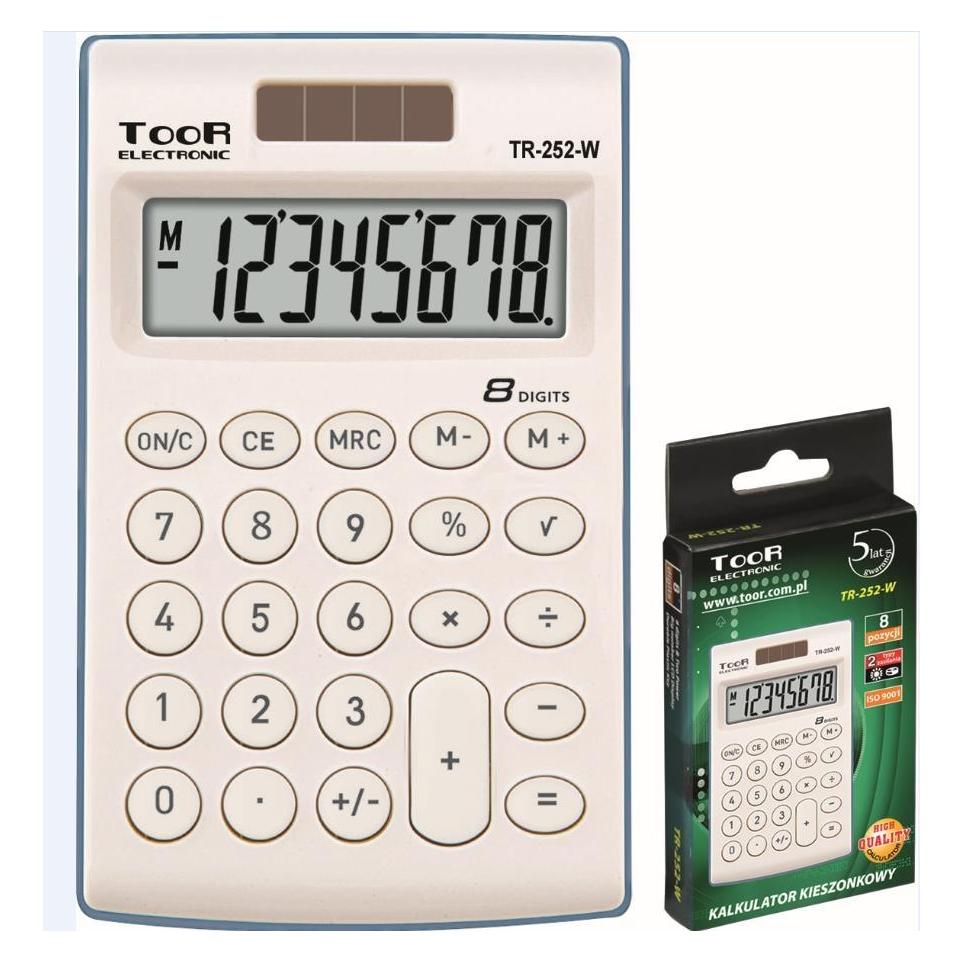 Toor Electronic Rechner TOOR 252, 8 Ziffern (Batteriebetrieb, Solarenergie) (WIKR-084219)