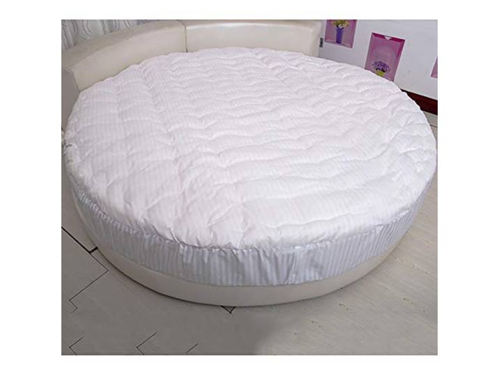 MSM Runde Matratze Beschützer Topper,100% Baumwolle Dick Gesteppte Futon Matratze Für Rundes Bett,komfürt Tatami Betten Futon Topper Weiß Durchmesser:230cm/91inch