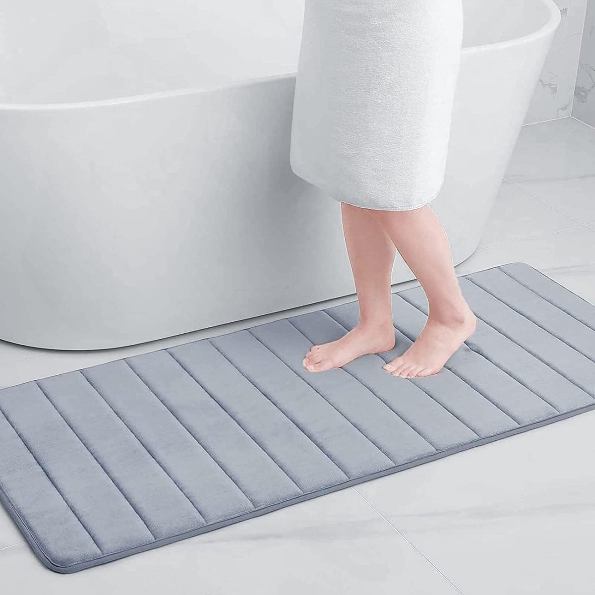 Absorberende antislip badmat van traagschuim, 60 x 120 cm