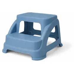 Mojawo Zweistufiger Tritthocker Trittstufe Hocker Kunststoff Blau rutschfest