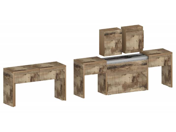 Sitzgruppe HOME AFFAIRE Praktika , beige (ahorn), B:290cm H:45cm T:25cm, Sitzmöbel-Sets, Sitzgruppe, Je Bank ausziehbar bis 290 cm