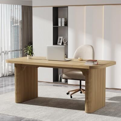 1Easylife 63'' Executive Computer Desk for Home Office, Japanese Writing Table for Study Room Bedroom