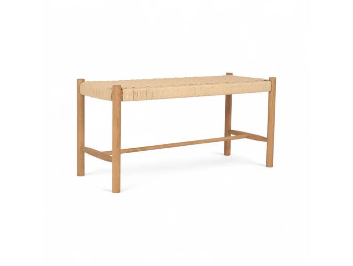 Sitzbank Shine 90 cm - Geflechtsitz, Wildeiche
