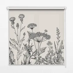 VERDUNKELUNGSROLLO 140x180 cm Graue Blumen