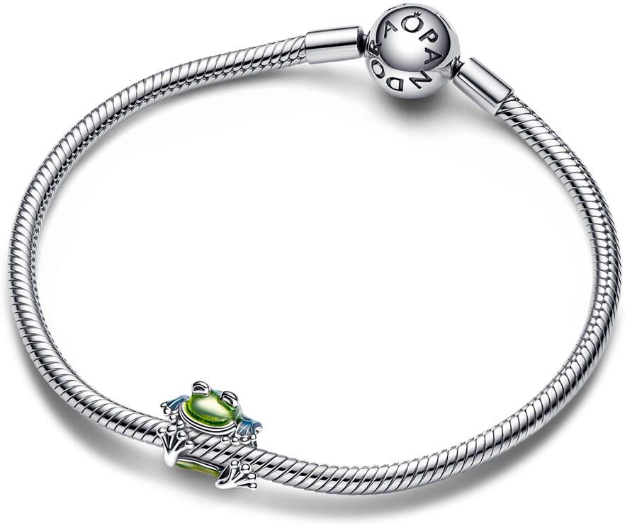 Pandora Moments Frosch Slide-Charm, Sterlingsilber, Emaille grün