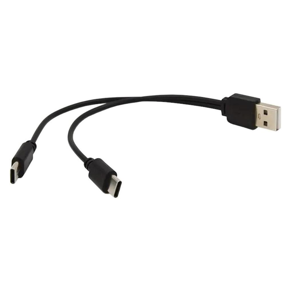 PremiumCord Nabíjecí kabel USB 2.0, 2xUSB-C na USB, 15cm, černá (0.15 m, USB 2.0) (ku2y04)