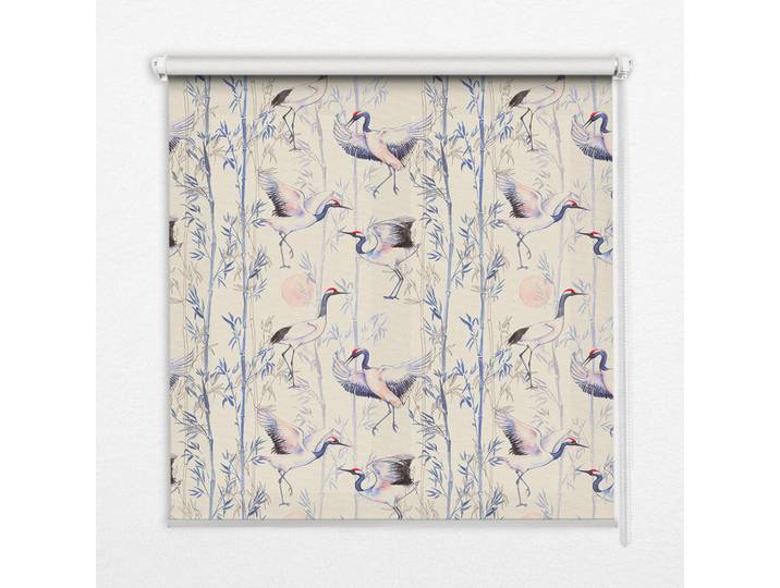 Tulup Innenrollo - Fensterrollo - Rollo - 100x140 cm - Reiher, Blau, Kunststoff, Rechteckig, 100x140x0.5 cm, Heimtextilien, Vorhänge, Rollos