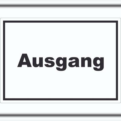 HB-Druck Ausgang Aufkleber mit Text Exit Schluss waagerecht A2 (420x594mm)