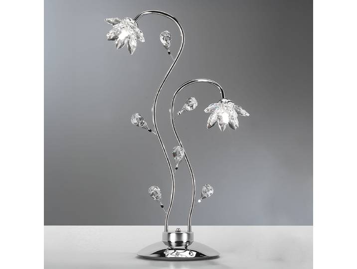 Lampe de table Ninfea - Type B 40 x 80 x 40cm Transparent/Argenté Matériau : Verre, Métal Surface en métal : Laqué Type de métal : Fer Type de