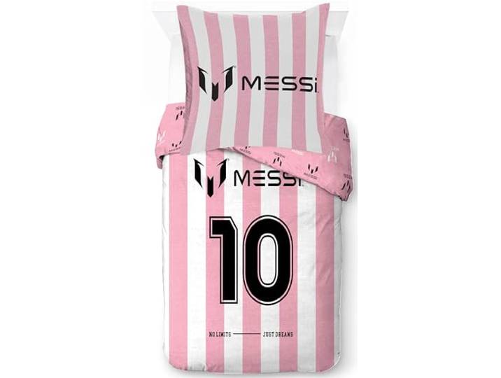 Jay Franco Messi Fußball Kinder Bettwäsche-Set 100% Baumwolle, Rosa