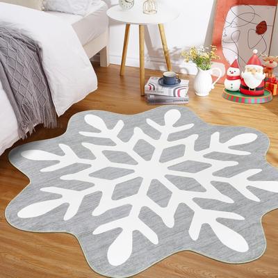 Garvee Snowflake Shape Christmas Area Rug