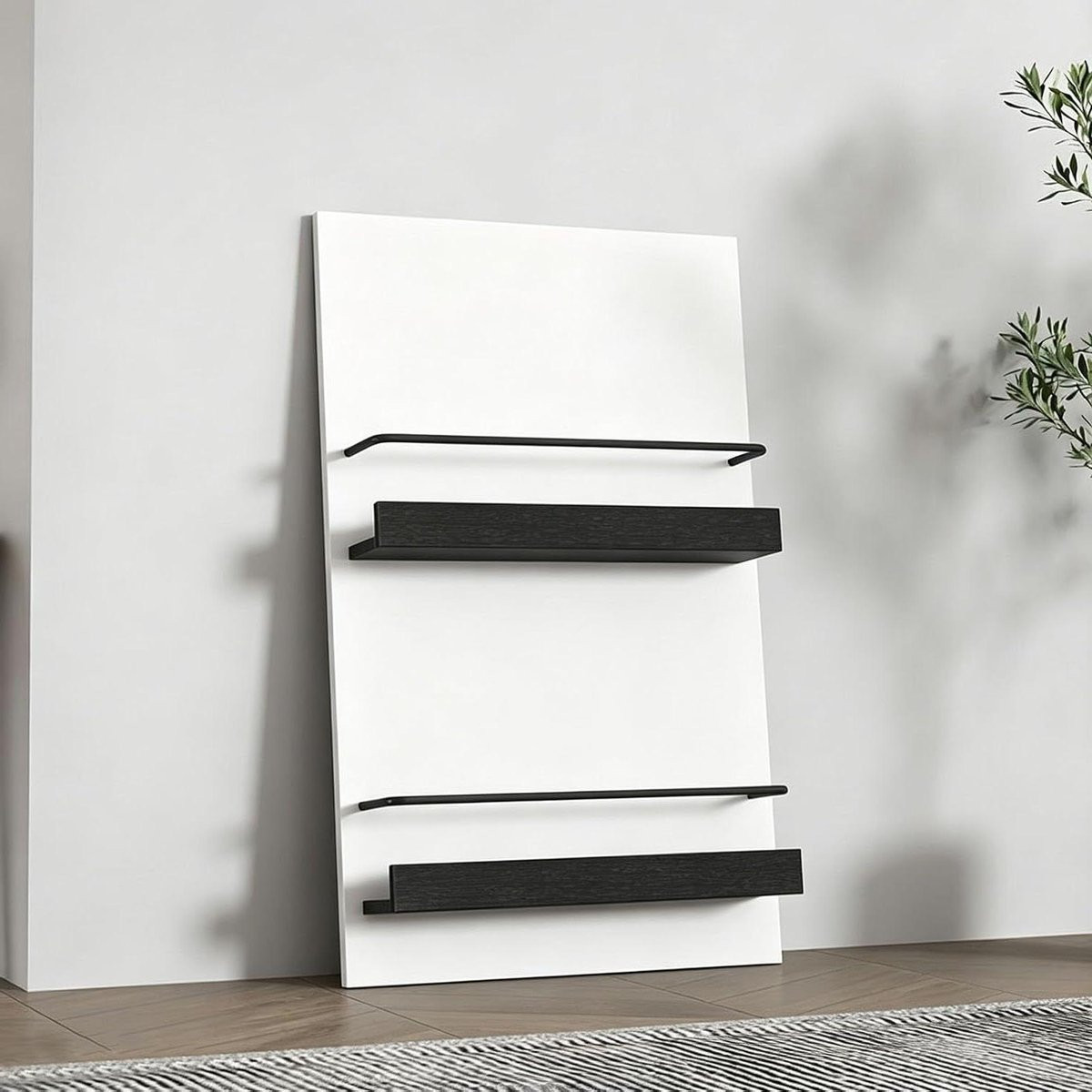 Wit staand magazijnrek en brochurehouder met open opbergruimte voor documenten, 60 x 100 cm