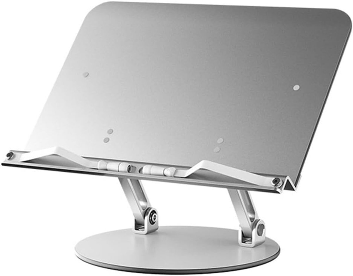 Opvouwbare Boekenplank Leesstandaard Verstelbaar in Zilver Aluminium - 30 x 19,5 cm