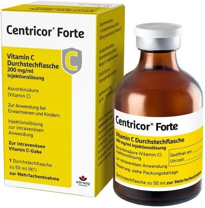 Wörwag Pharma GmbH &amp; Co. KG CENTRICOR Forte Vitamin C 200 mg/ml solution for injection (50 ml)