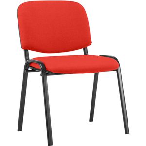 CLP Besucherstuhl Ken, 10535805, stapelbar, Vierfußstuhl, Stoff, rot, 4 Stück