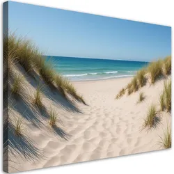 LEINWANDBILD Strand Meer Dünen Shabby Chic 60x40cm