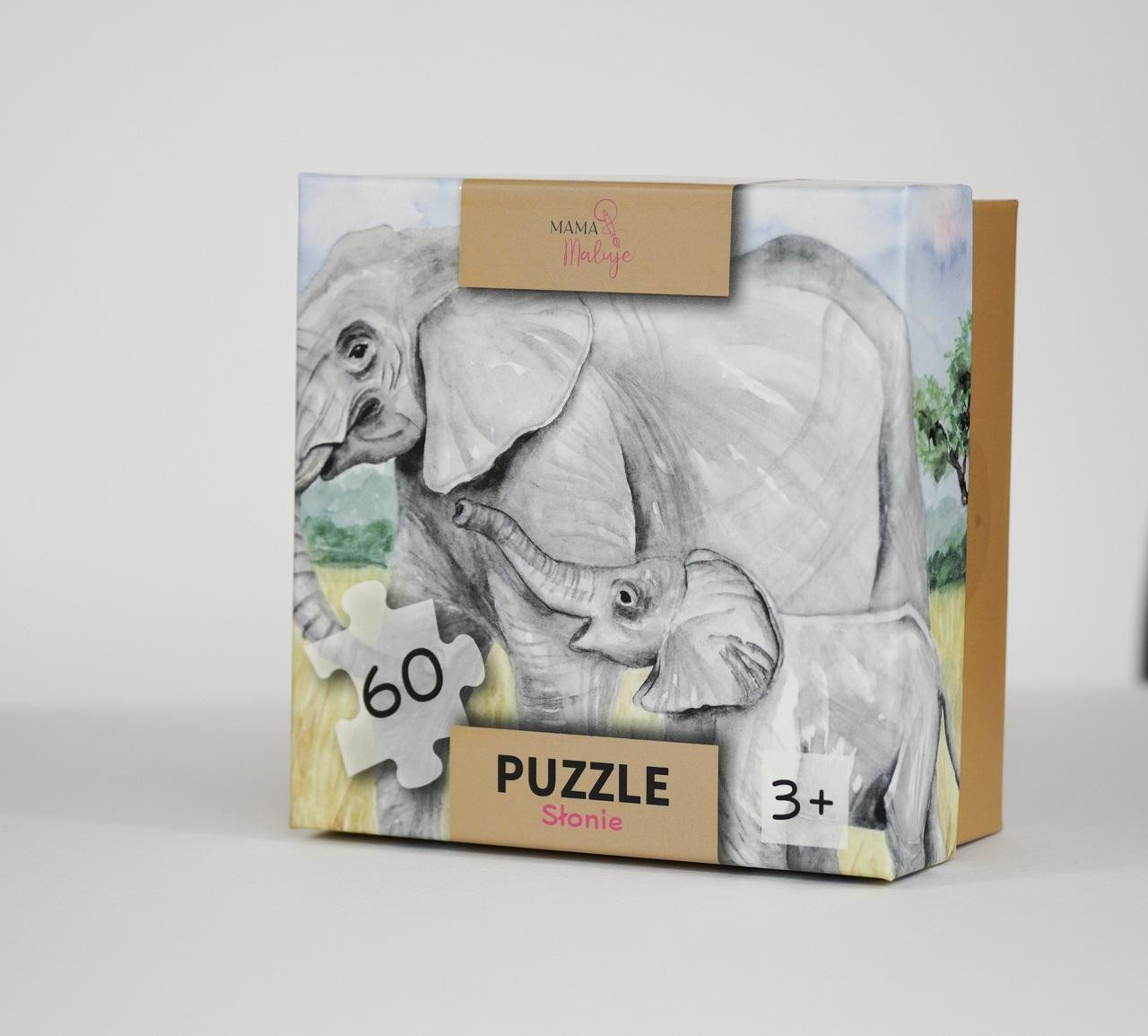 Mama Maluje Puzzel Olifanten voor kinderen, 60 stukjes