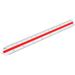 M+R Dreikantmaßstab 716310010 Kunststoff, 30cm, Architekt 1, Teilung 1:20 bis 1:125