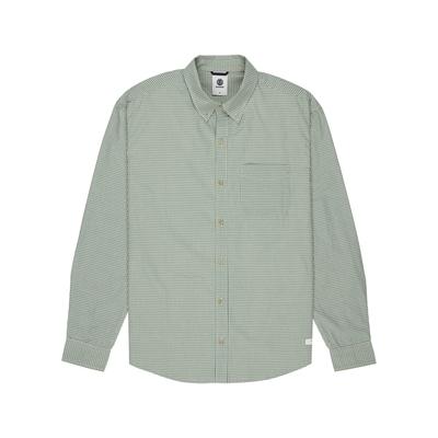 Langarmhemd ELEMENT "Button Down Regular Poplin", Herren, Gr. XS, grün (minigridfir), Obermaterial: 100% Baumwolle., Hemden