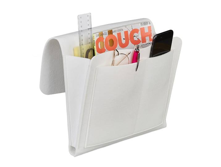 Betttasche Filz Weiss