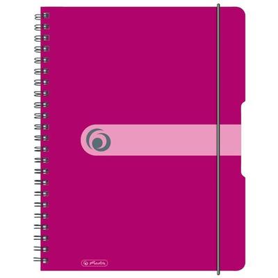 Herlitz Spiralblock A4 to go 80 Blatt kariert beere
