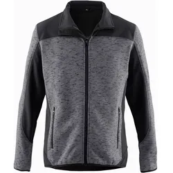 Strickfleecejacke "ESSENTIAL" - L - grau/schwarz