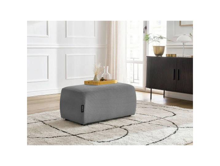 Hocker Atilla, Dunkelgrau, Kunststoff, rechteckig, 92x44x48 cm, Wohnzimmer, Hocker, Sitzhocker