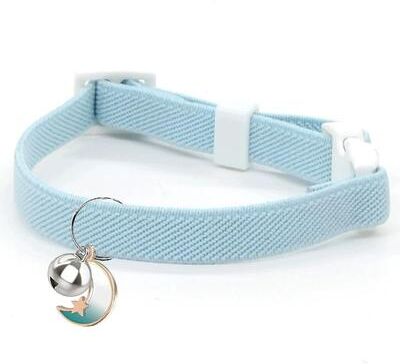 Uplift Essentials Elastic Safety Cat Collar Lightweight Stretch Comfort For Kittens & Adult Cats sky Blue l