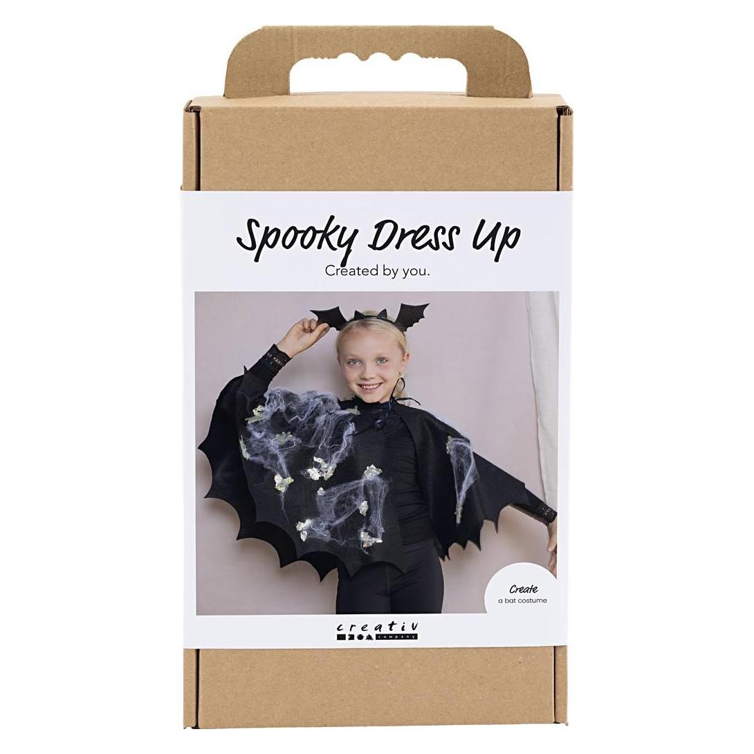 Default Craft Kit Spooky Costume - Bat cape and headband - black - black glitter (977883) (977856)