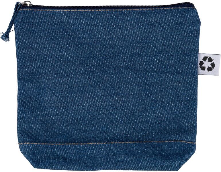 Trousse de maquillage en denim recyclé Orin bleu