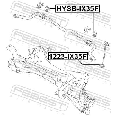 FEBEST Lagerung, Stabilisator HYSB-IX35F Vorderachse für HYUNDAI