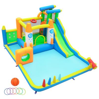 Costway 10-in-1 Inflatable Bounce House with Water Slide for Kids without Blower