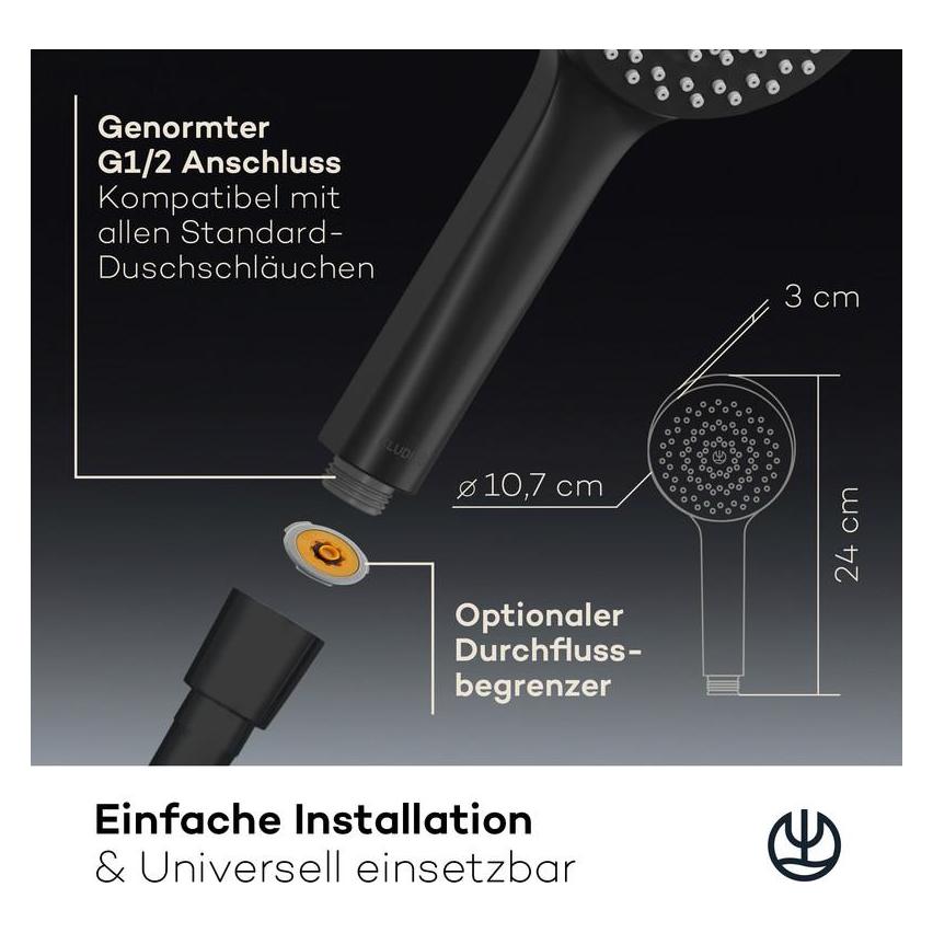 Kludi X1 Duschkopf (1 Strahlart, 15 l/min) (8181039-81)
