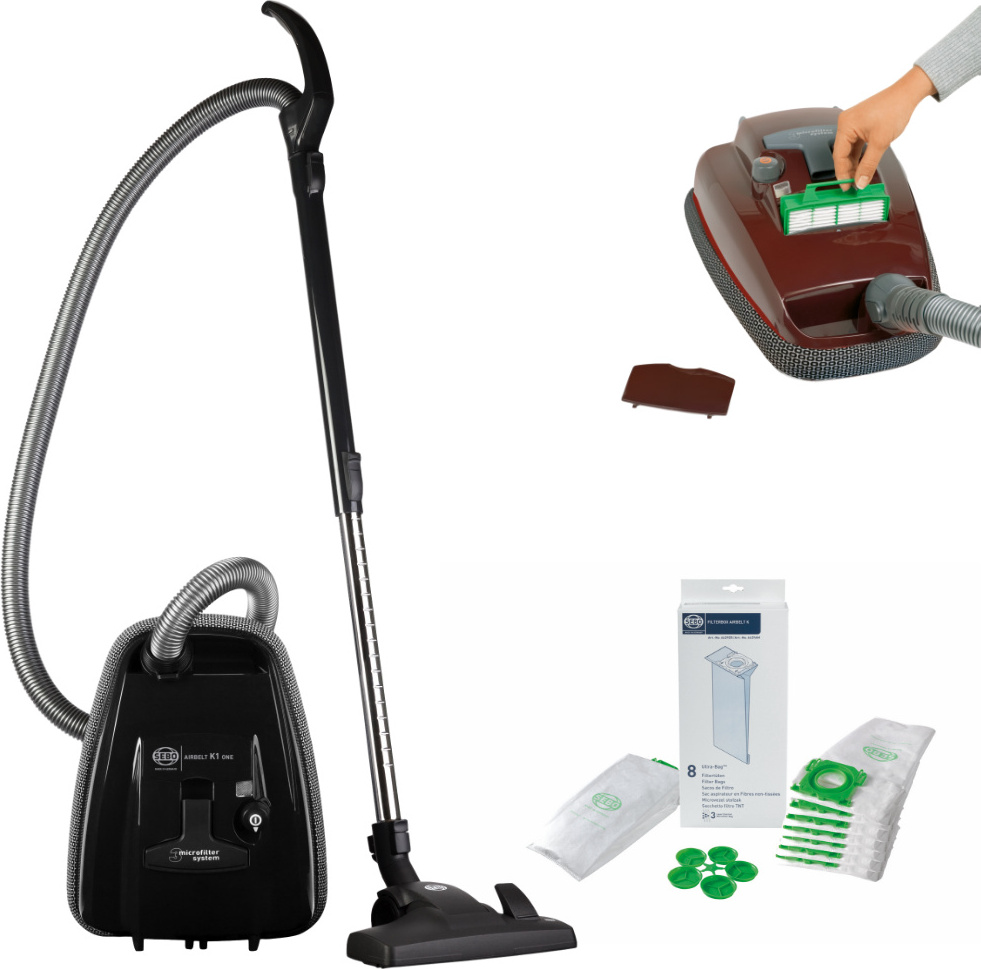 Sebo AIRBELT K1 ONE, Zylinder-Vakuum, Trocken, Staubbeutel, 3 l, Hygienefilter, Filterung