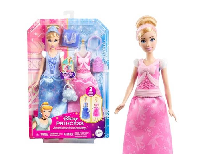 Mattel Disney Princess Assepoester modepop met 2 looks