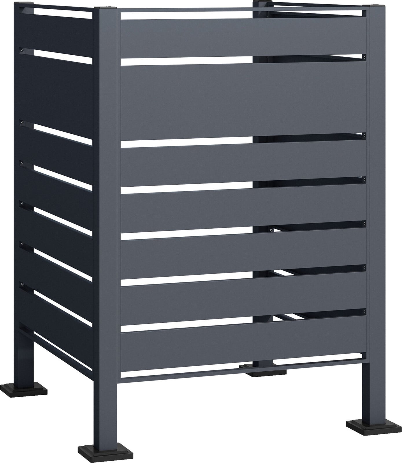 Wiltec afvalcontaineromheining van staal, antraciet, voor containers van 60-240 liter