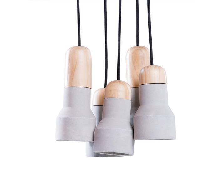 Beliani Hängeleuchte Apure 18/27/133 cm, Grau, Stein, E14, 27x133x18 cm, Lampen & Leuchten, Innenbeleuchtung, Hängeleuchten, Pendelleuchten