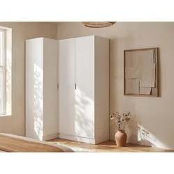 Eckkleiderschrank mit 3 Türen - 132 cm - Weiß - LISTOWEL